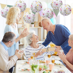 12 Pcs Wildflower Paper Lanterns Spring Floral Watercolor Wildflower Party Decor