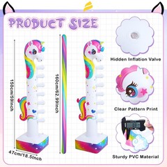 63″ Unicorn Inflatable Limbo Game for Kids Adults – Fun Rainbow Blow-up Unico…