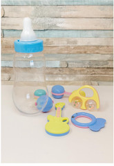 Blue Baby Bottle Centerpiece 11″ Fillable Baby Shower Candy Holder Decor