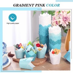 500 Pcs Standard Size Gradient Green Tulip Cupcake Liners, Party Cupcake Baki…