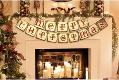 Merry Christmas Banner-Vintage Christmas Decorations Vintage Merry Christmas US