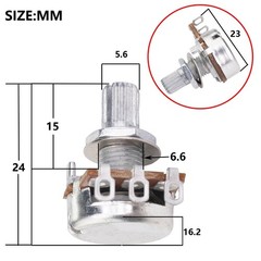 18-Spline 15mm Guitar Mini Size Pots B250K Short Split Shaft Audio Taper Pote…