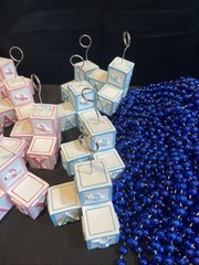 Gender Reveal Party Decorations Balloon Holder Picture Holder Beads Blue Pink