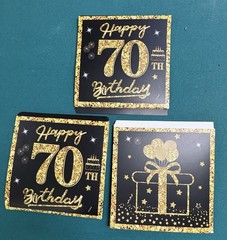 70Th Birthday Decorations Boxes – 3PCS Black Gold Happy 70Th Birthday