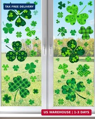 JCFIRE 118 Pcs St Patricks Day Decorations, 8 Sheets Extra Large Shamrock Sticke