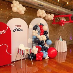 Airplane Balloon Garland Arch Kit 147pcs Navy Blue Red and Blue white Balloon…