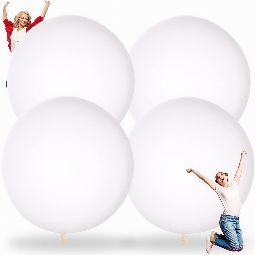 4 Pcs 72 Inch Giant Balloons Big Round Latex Jumbo Balloons Heavy Duty Inflat…