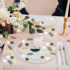 400 Pcs Greenery Baby Shower Confetti Eucalyptus Gold Table Scatter Dots