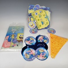 SpongeBob Squarepants Birthday Party Supplies Tablecloth Banner Hanging Swirls