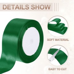 1.5 Inches x 24 Yards Satin Ribbon Roll Gift Wrapping Ribbon, Emerald Green