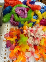 LARGE Hawaiin Luau flower leis assorted lot lei kits and fun parasol party picks
