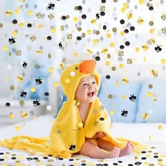 410 PCS Gold Yellow Black Bee Glitter Honeycomb Hexagon Confetti Table Decor