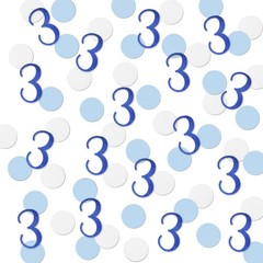 Blue Glitter 3 Confetti 3rd Birthday Number 200 PCS Anniversary Decor