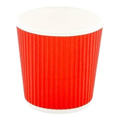 Restaurantware 500-Ct Disposable Red 4-Oz Hot Beverage Cups Ripple Wall Design