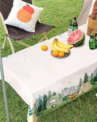3 pcs Camping Birthday Decorations Table Cover Waterproof Tablecloths One Happy