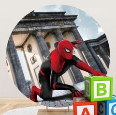 Round Popular Character Spider-Man Backdrop Cover Birthday Photo Background Prop