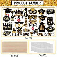30 Pcs Graduation Photo Booth Props 2026,Grad Party Supplies for College,…