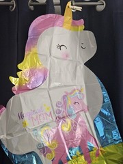 11 PCS Happy Mother’s Day Balloon Set Decorations Banner, Unicorns & Pink Stars