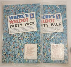 2 Where’s Waldo Party Pack Hallmark Vintage 1991 Birthday Mask, Game, Awards Etc