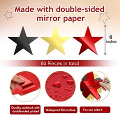 Customizable 6-Inch Star Cutouts – 80 Pieces for Classroom & Party Decor