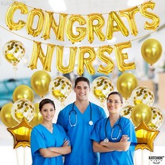 Katchon Congrats Nurse Balloons Banner Set – 16 Inch Pack Of 35 | Nurse Party…