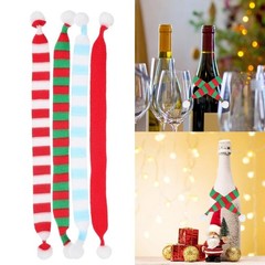 Festive Christmas Bottle Decoration Scarf Christmas Scarf For Doll Home Decor