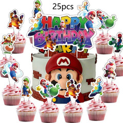 Birthday Party Decorations,50Pcs Latest Mario Cartoon Theme Supplies – 1 Large C
