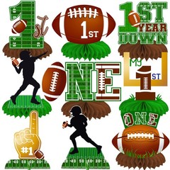 12 PCS Football First Year Down Honeycomb Centerpieces 1st Birthday Decor