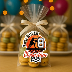 Basketball Stickers Set of 12 Personalized Name & Age Birthday Party Decor