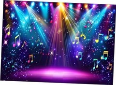 7x5ft Rainbow Stage Photography Backdrop1980s Colorful Disco Backdrop 7x5ftt