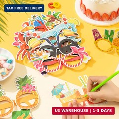 32 Pack Beach Pool Party Eyeglasses Decor Summer Luau Paper Glasses Bulk Hawaiia