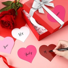 120 PCS Valentine Heart Cutouts Shaped Paper Red Pink White Rose Craft Decor
