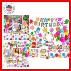 Paint Party Decorations 215Pcs Paint Splatter Party Supplies Art Party Decora…