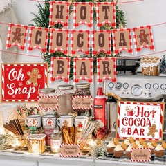 Hot Cocoa Bar Decoration Kit, Gingerbread Man Theme Multicolour