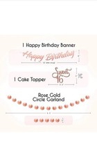 Girls 16th Birthday Decorations Rose Gold Sweet 16th 41 Piece Party Kit RRP £30