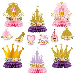 12pcs Floral Princess Party Honeycomb Centerpieces Princess Theme Party Decorati