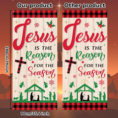 Christmas Jesus Religious Door Cover Xmas Holy Night Door Backdrop Jesus Is the