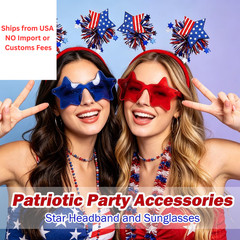 4 PCS Patriotic 1E+1 cm (width) x 15 (length) x 2 (height), Multicolor