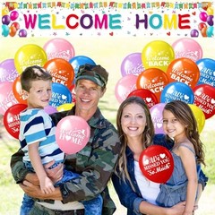 Colorful Welcome Banner & Balloons – 24 Pcs Welcome Back Yard Sign Multicolor