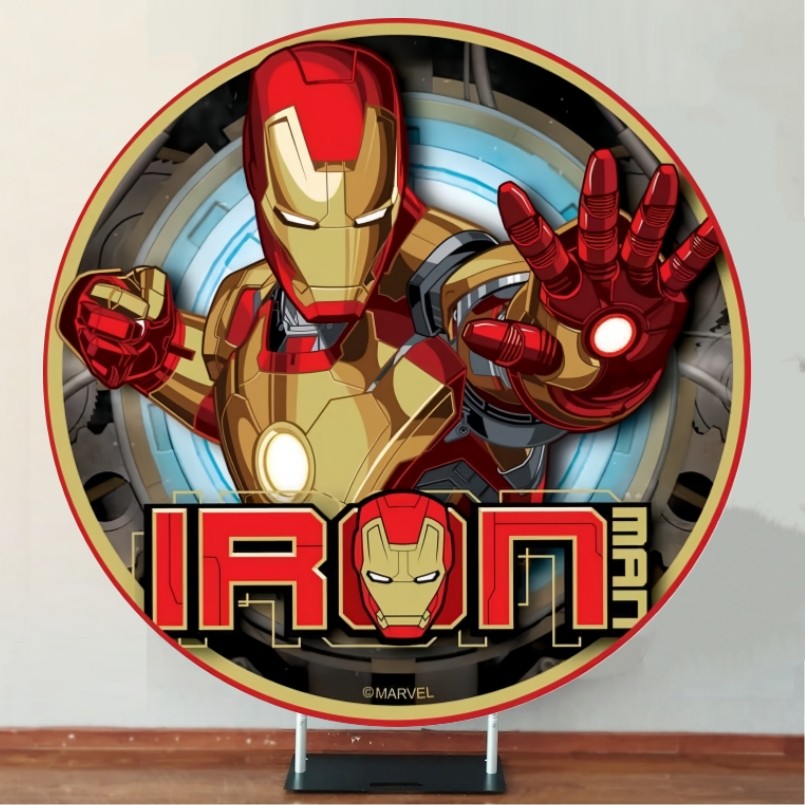 Round Super Hero Backdrop Boys Birthday Party Background Decoraions Home Studio