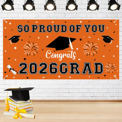 66×34″ 2026 Graduation Backdrop Banner Congrats Grad Class of 2026 Party Decor