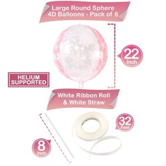 KatchOn, Huge 22 Inch Pink Snowflake Balloons – Pack of 6 | Mylar Snowflake B…