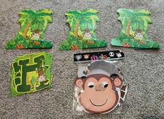 Jungle Party Theme Decorations And Jungle Face Mask 8 Count