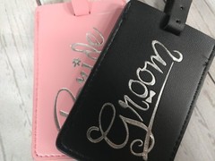 WEDDING AND BRIDAL Bride and Groom LUGGAGE TAGS (2) ~ Party Supplies Favors Love