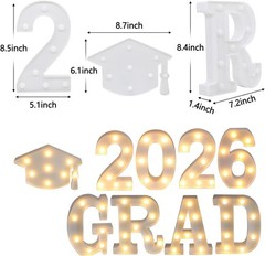 Elegant Graduation Decorations 2026: 8 LED Marquee Lights & Doctoral Hat Set