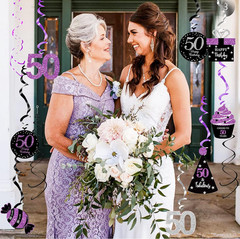 50Th Birthday Decorations for Women Purple Silver Black Women 50Th Birthday Part
