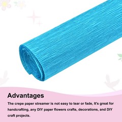 2pcs Crepe Paper Rolls DIY Decoration 8ft Long 20 Inch Wide, Sky Blue