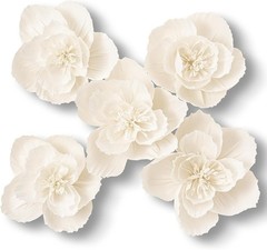 Elegant 5-Piece 3D White Paper Flowers Set for Weddings & Nursery Decor