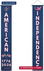 250th Anniversary Banners 2pk for Porch, 4th of July Decorations Outdoor | 250 y