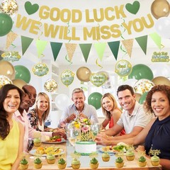 Roetyce Farewell Party Decorations Women Men, Green We Will Miss You Banner C…